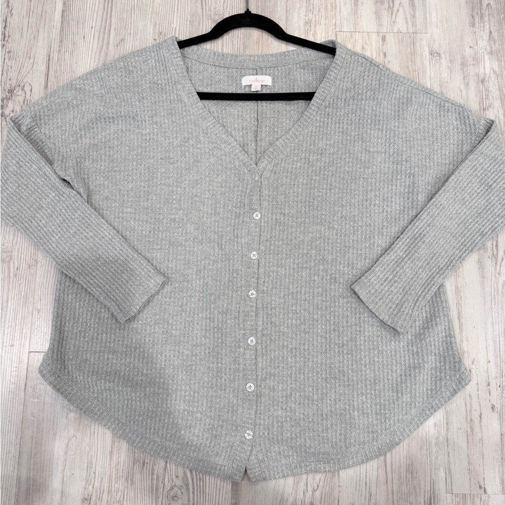 Colsie Light Gray Textured Sweater